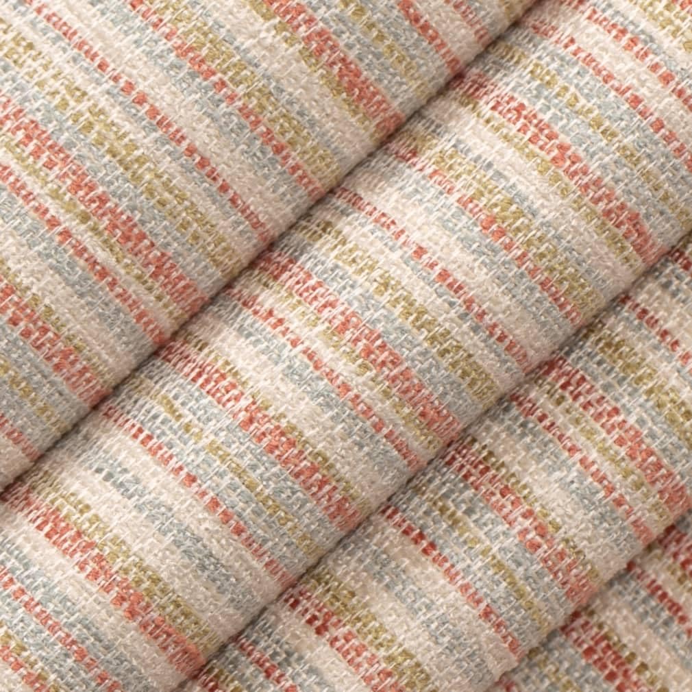 Orange Small Scale Stripe Woven Pattern Upholstery Fabric by The Yard - SKU: Equinox Sorbet