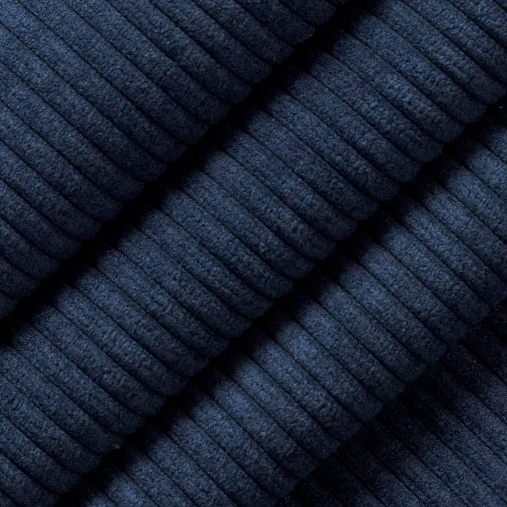 Blue Small Scale Corduroy Chenille Upholstery Fabric by The Yard - SKU: Cosmo Indigo