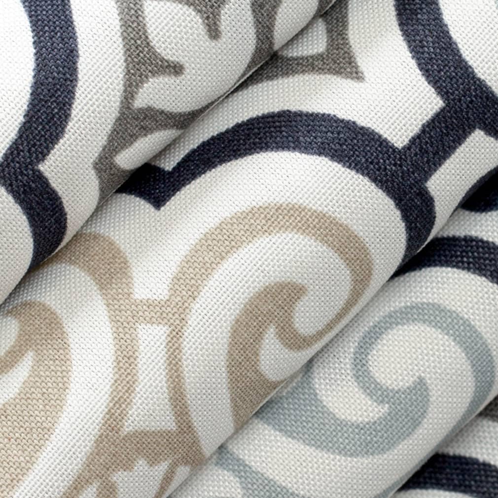 Blue Stain Resistant Performance Pet Friendly Abstract Print Upholstery Fabric by The Yard - SKU: Maynard Stone