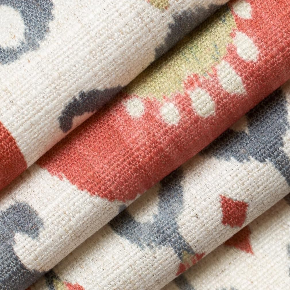 Pink Stain Resistant Performance Abstract Global Print Upholstery Fabric by The Yard - SKU: Elantra Watermelon