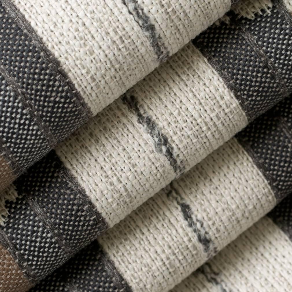 Grey & Brown Made in The USA Performance Global Geometric Woven Pattern Upholstery Fabric by The Yard - SKU: Byron Flannel