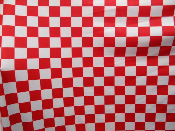 1 Yard Red and White Checkered Stretch Fabric for Costumes Swimwear Dancewear and Active Apparel 58&#x22;/60&#x22; Inch Width