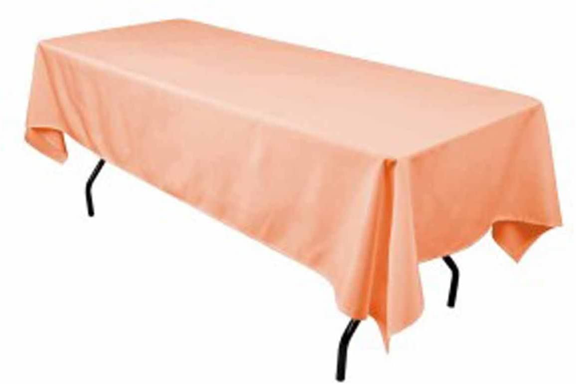 Rectangular Peach Polyester Tablecloth 60×144 Inch Elegant Décor for Weddings, Parties & Banquets