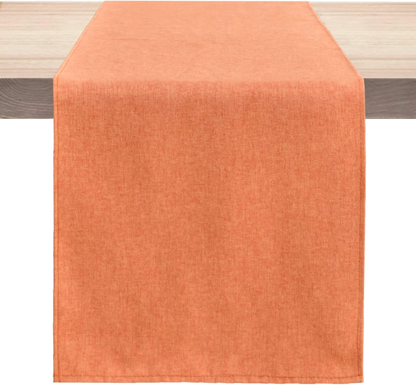Table Runner 13 x 72 Inches Long, Cotton Linen Farmhouse style - (Fall-Orange, 13” x 72”)