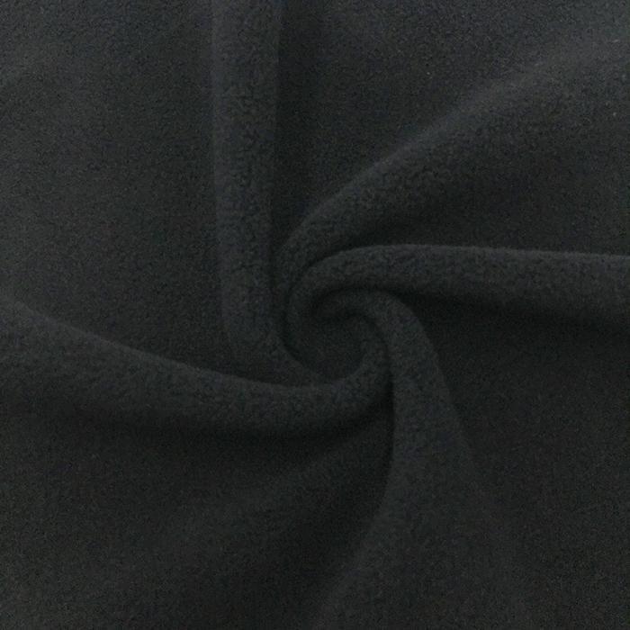 Solid Black Anti-Pill Fleece Fabric (Medium Weight) | By The Yard