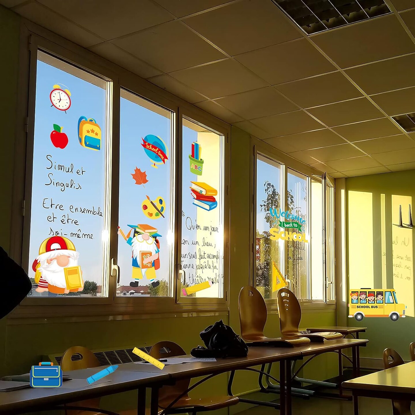 8 Sheets Back to School Window Clings (Bright) 12 x 8 x 0.16 inches