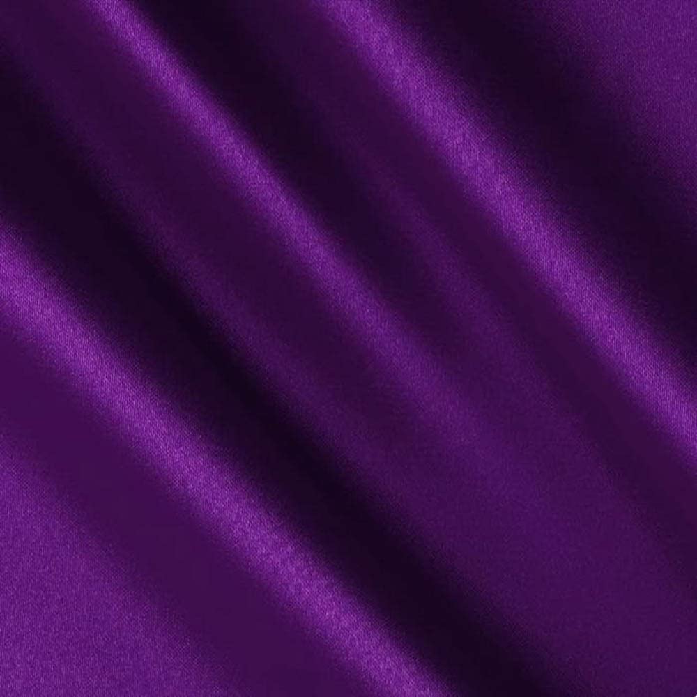 1 Yard Purple Satin Charmeuse Fabric 60" Wide, 100% Polyester for Weddings, Gowns & Costumes