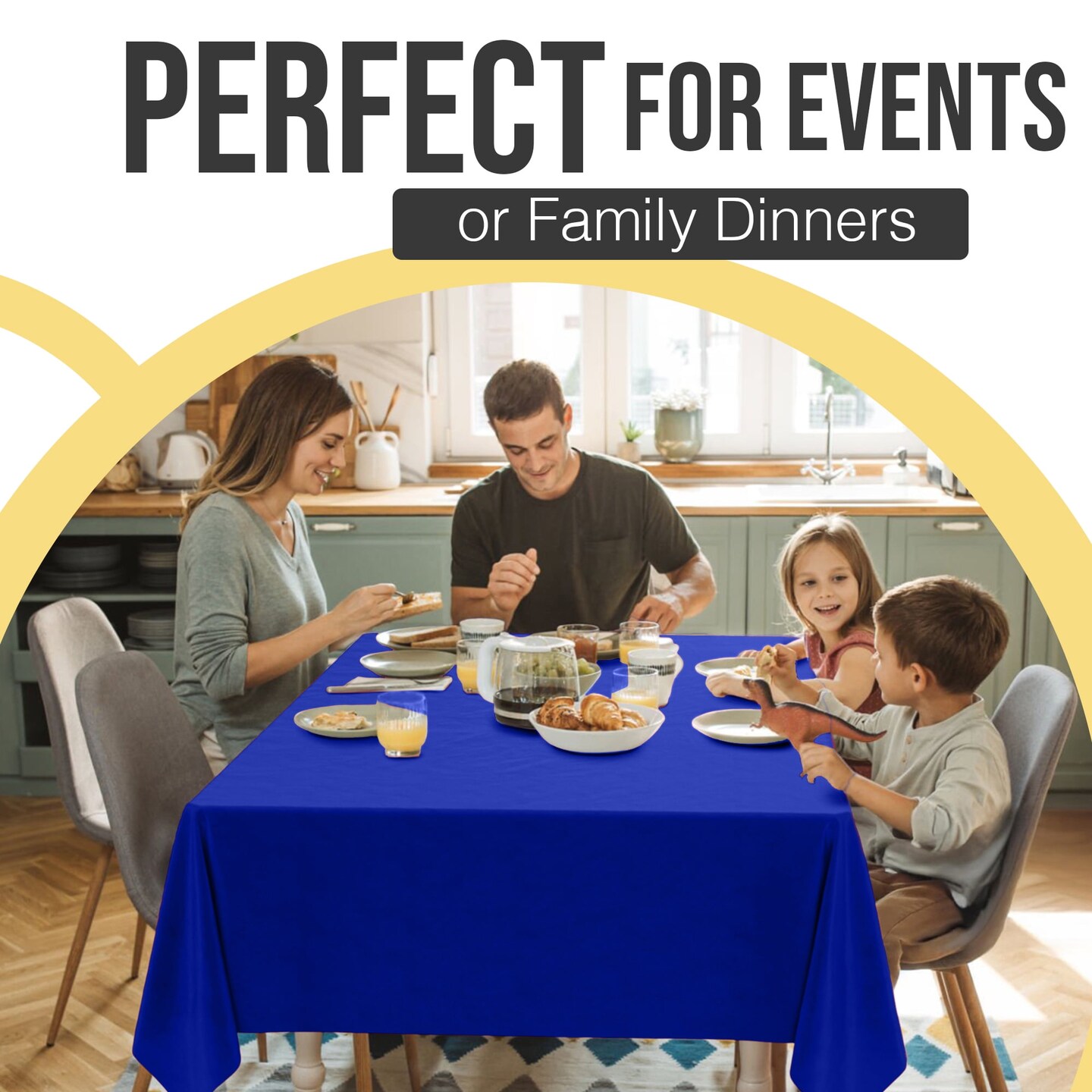 Exquisite 12-Pack Premium Plastic Tablecloth 54in. x 108in. Rectangle Plastic Table Cover