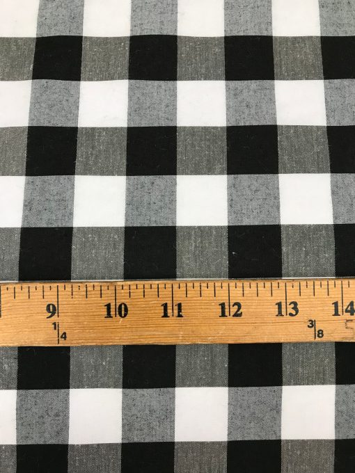 1 Yard Classic Black Gingham Checkered Poly Cotton Fabric 1 Inch 58/59 Inch Wide Non-Stretch Cloth for Apparel & Crafts