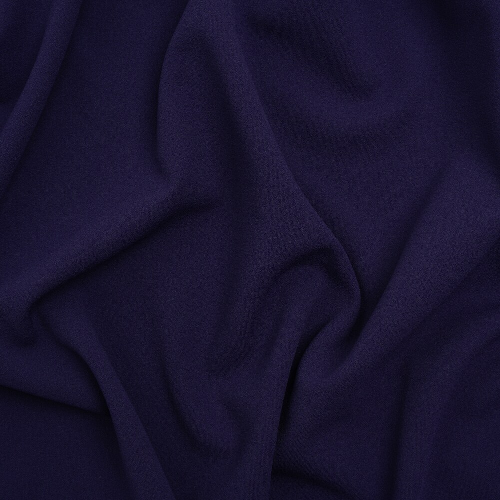 1 Yard Rich Navy Stretch Polyester Crepe Double Knit Fabric Soft Textured 57 Inches Width