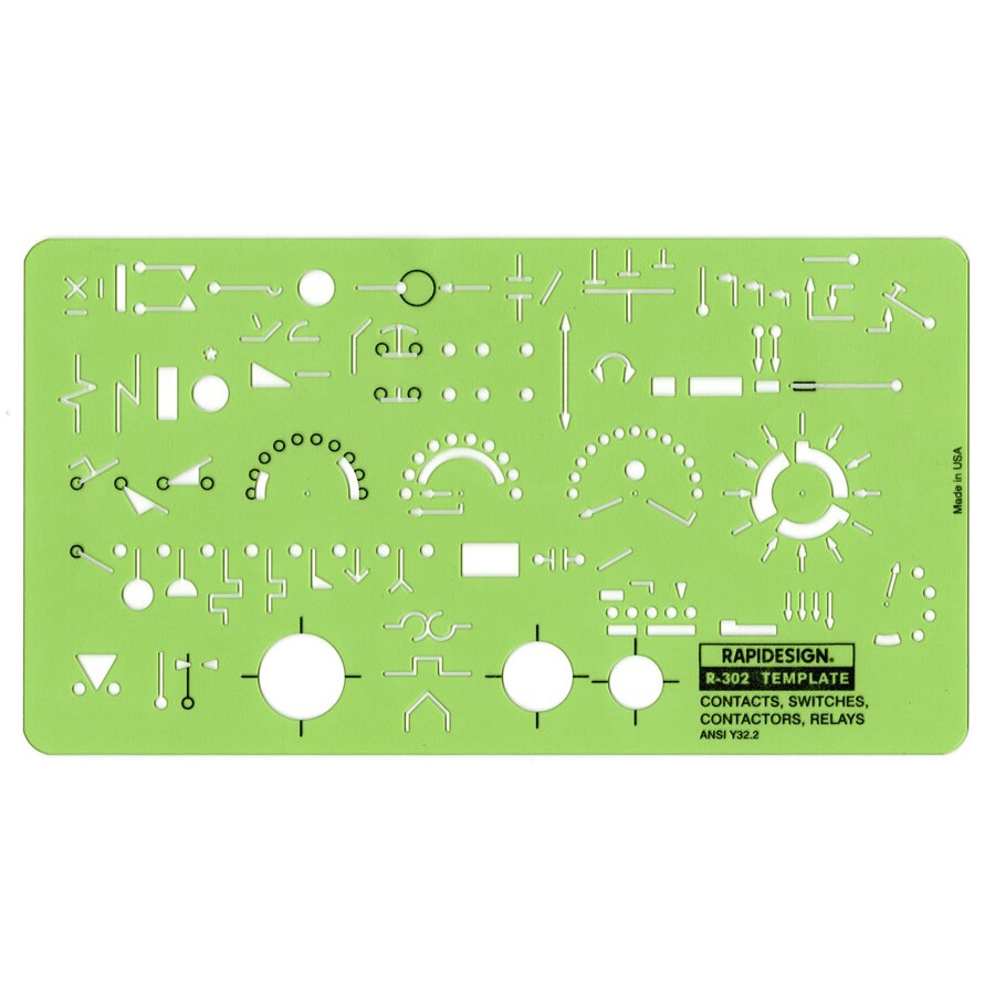 Rapidesign Contacts/Switches/Contactors/Relays Template, 1 Each