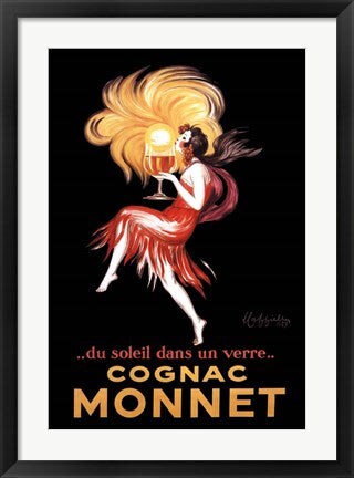 Framed Art Cognac Monnet by Leonetto Cappiello Wall Decor 18x24 Artwork