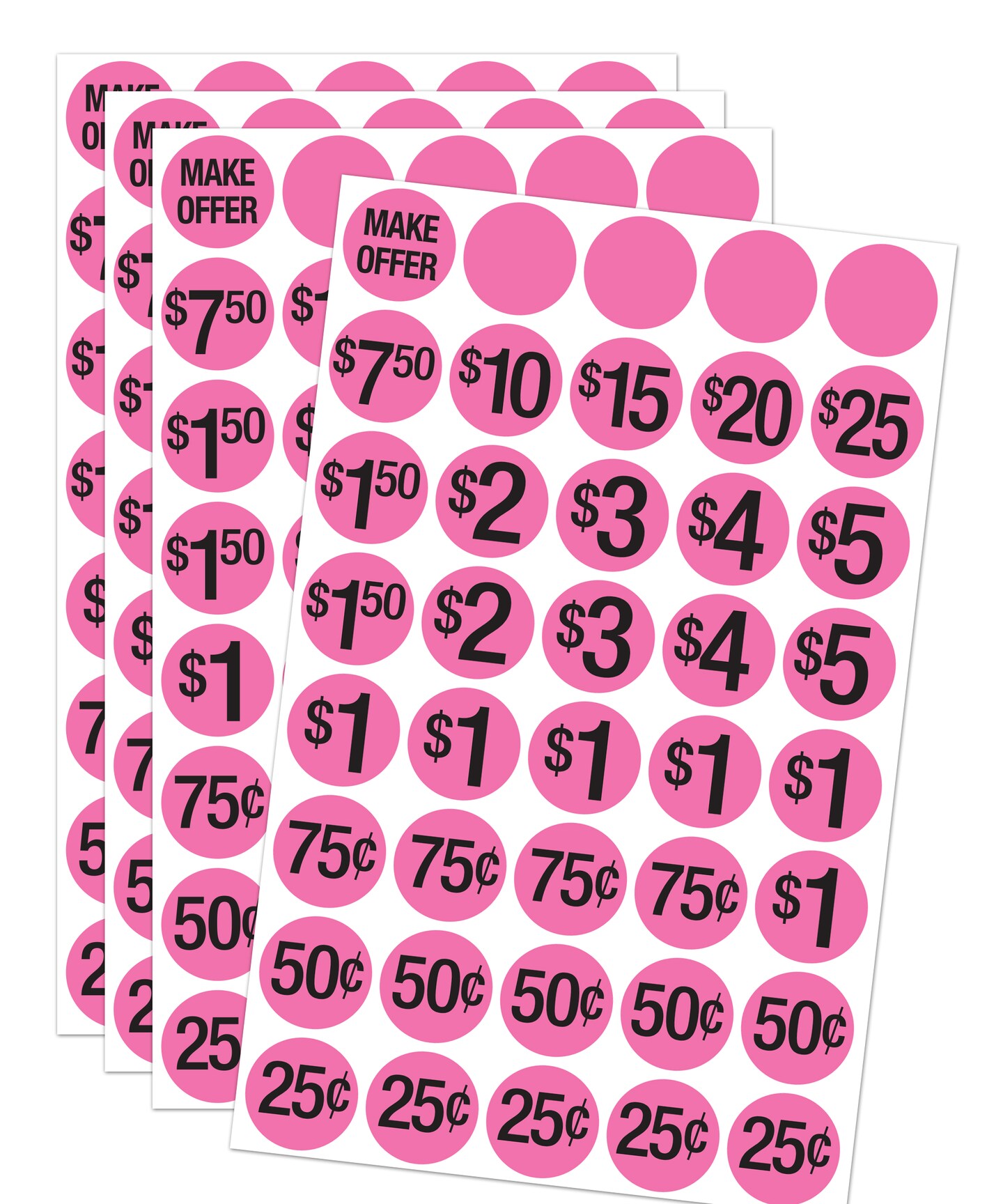 COSCO Labels Garage Sale Pre-printed Stickers, Pink, .75" Diameter, 1000 Stickers