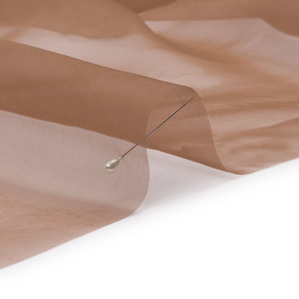 1 Yard Cappuccino Brown Silk Organza for Party Dress Evening Ensemble 44 Inch Width