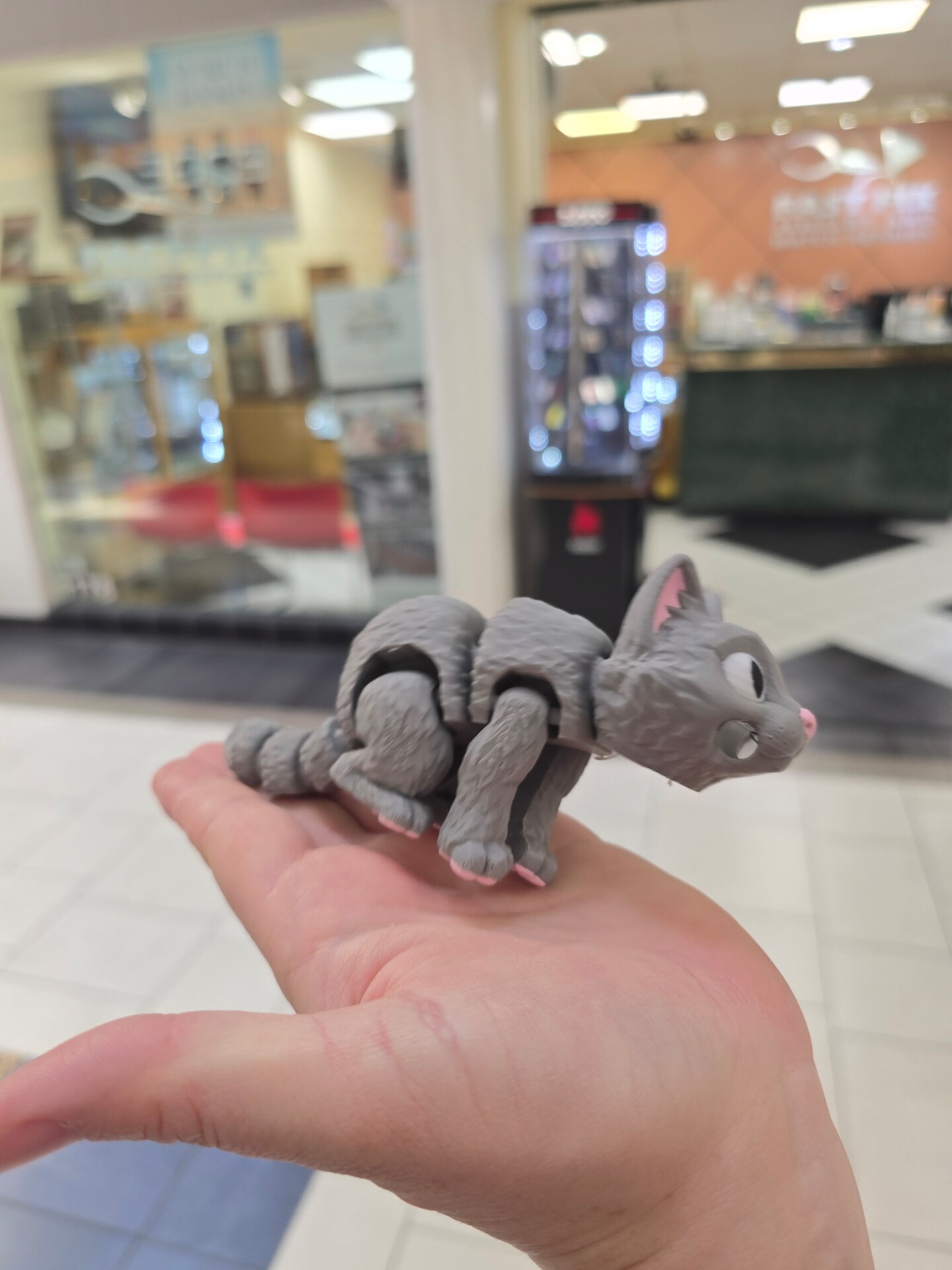 3D Printed Articulated Cat Figure , Customizable Color, Poseable