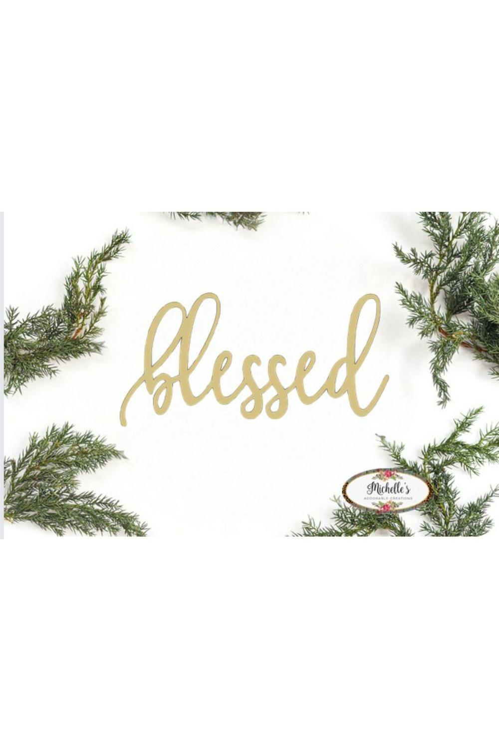 Blessed Script Word Wood Cutout - Unfinished Wood