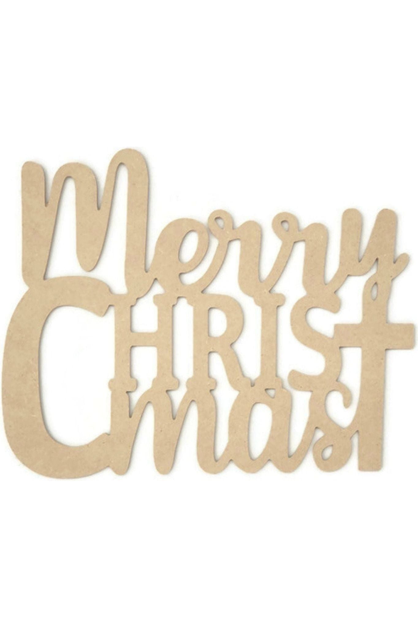 Merry Christmas Word Wood Cutout
