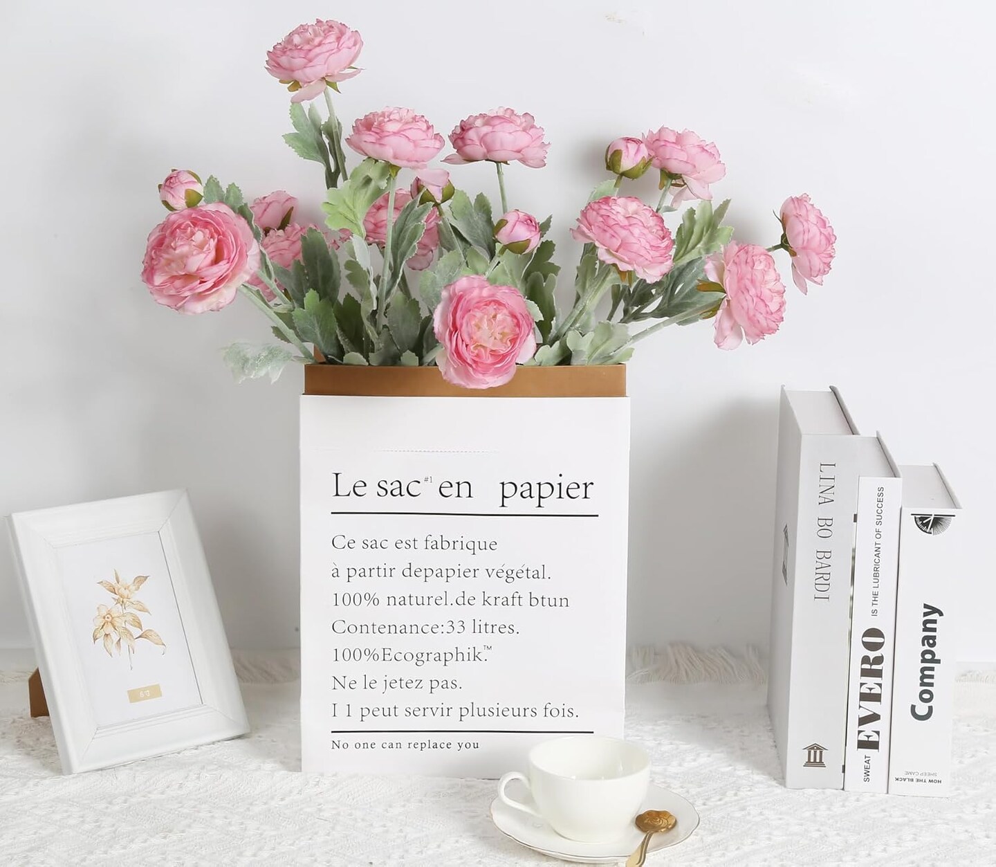 Pink Peonies Artificial Flowers 6pcs Pink Artificial Ranunculus Flowers18Heads Pink Silk Peonies with Stems Real Look for Spring Decorations Floral Arrangements Home Table Centerpiece