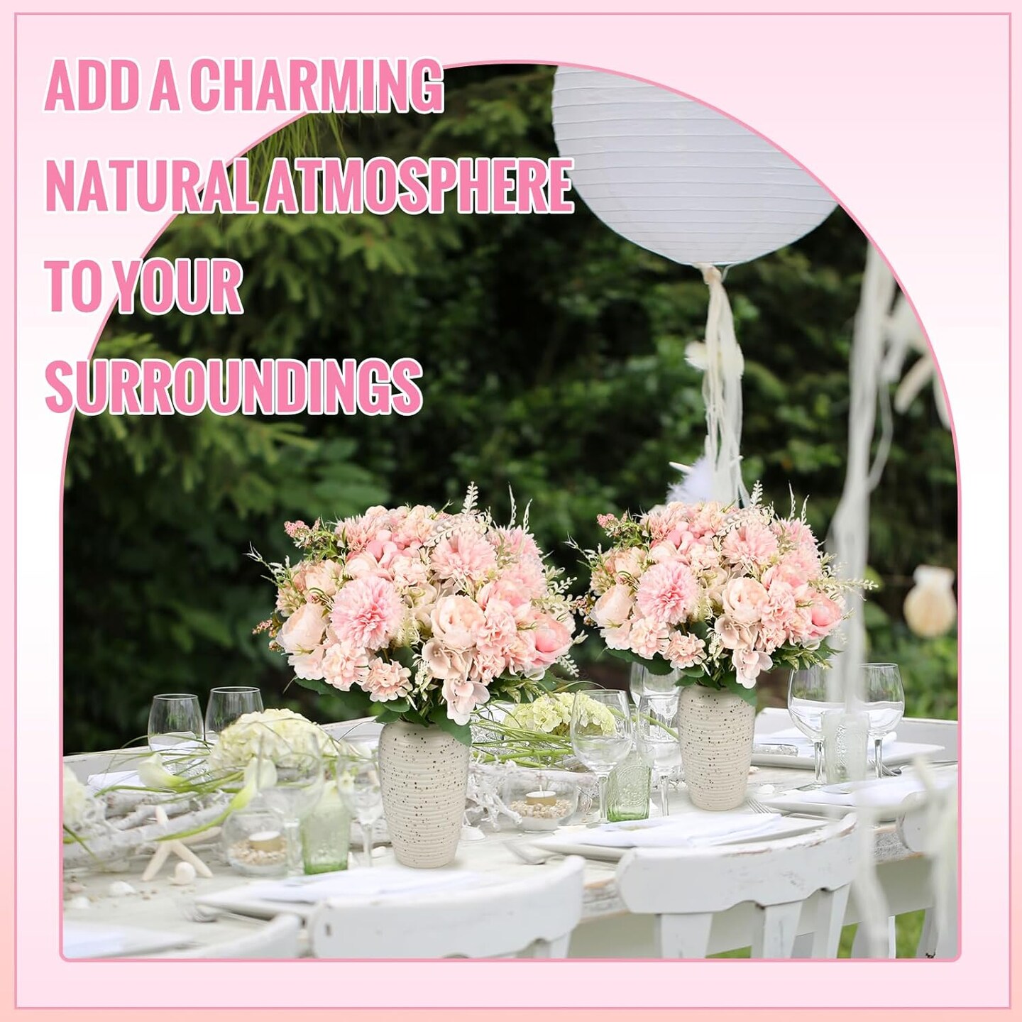 12 Bundles Peonies Artificial Flowers Silk Flowers Fake Peony Bouquet Faux Peonies Flowers Bulk for Decoration Vase Florals Arrangements Home Wedding Centerpieces Party Decorations