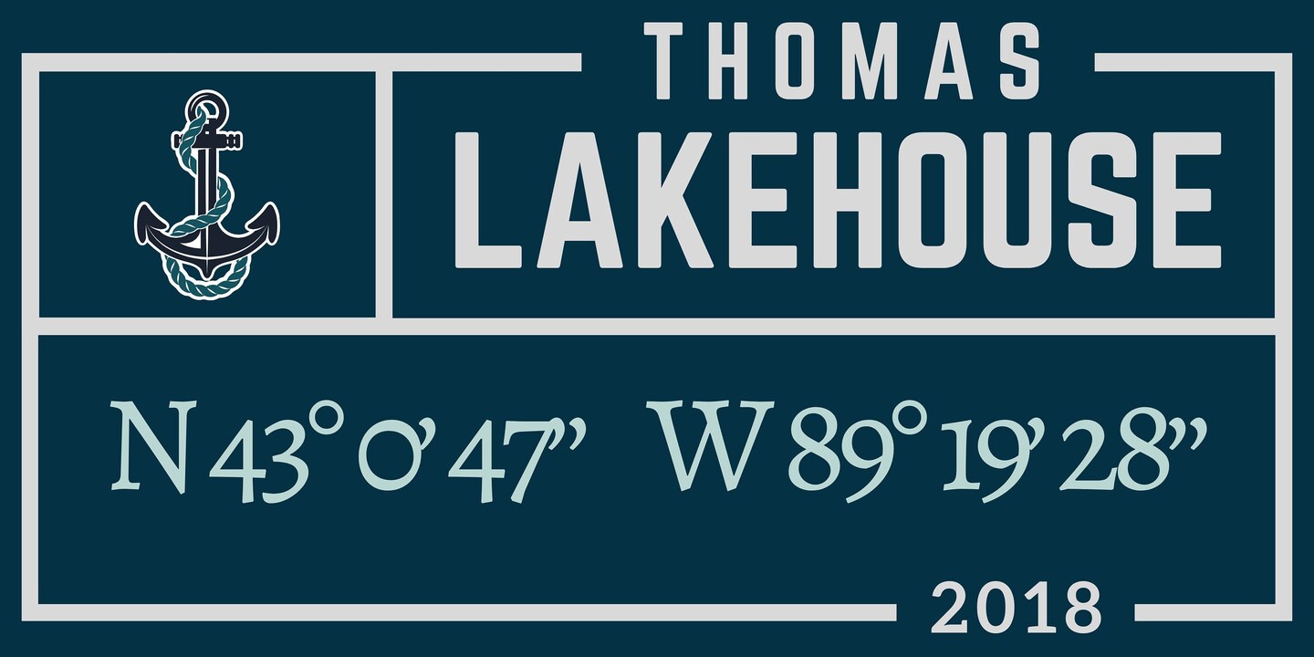 Lake house Custom wood sign Family Name Coordinates Lake House Decor