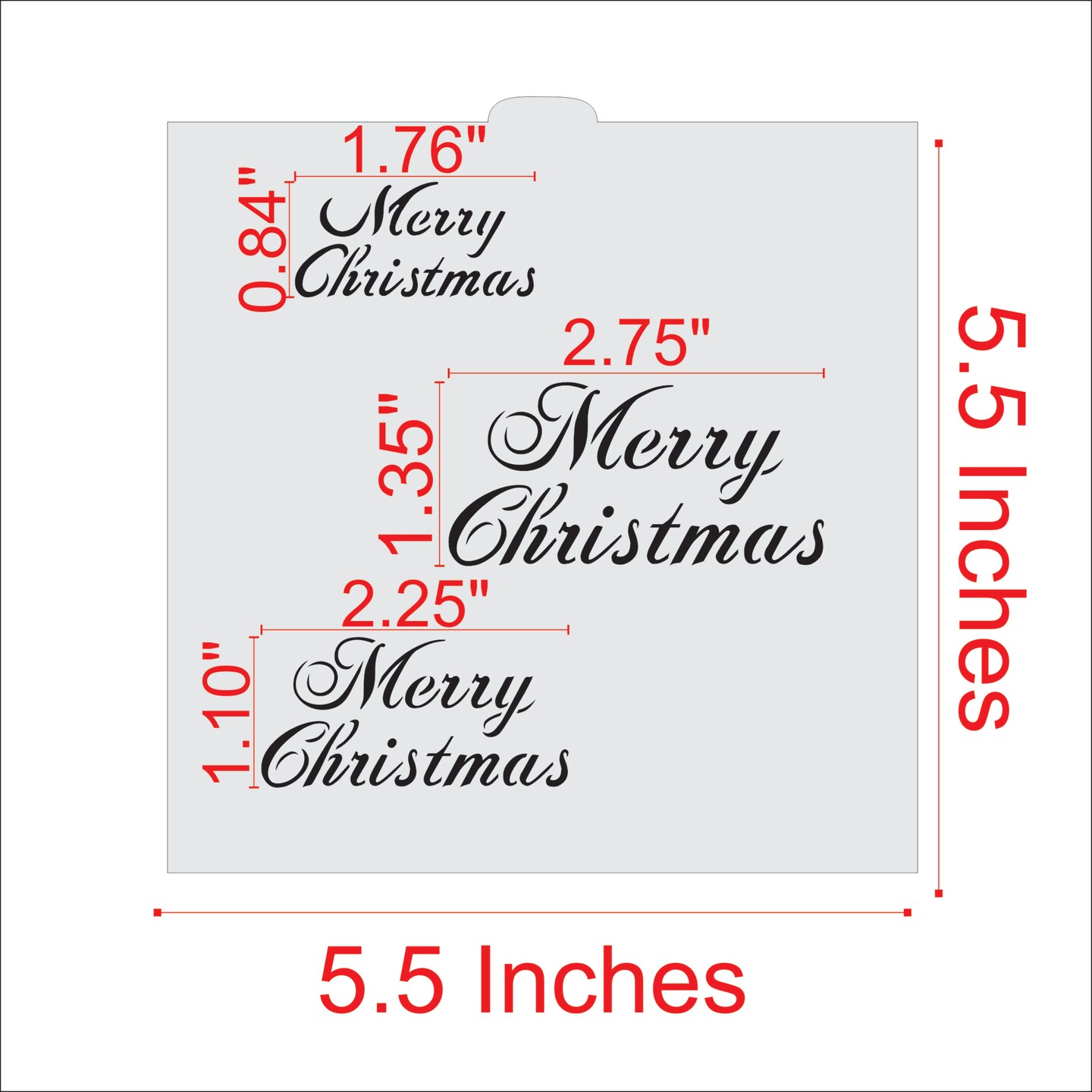 Merry Christmas Cookie & Craft Stencil | CM040 by Designer Stencils | Cookie Decorating Tools |