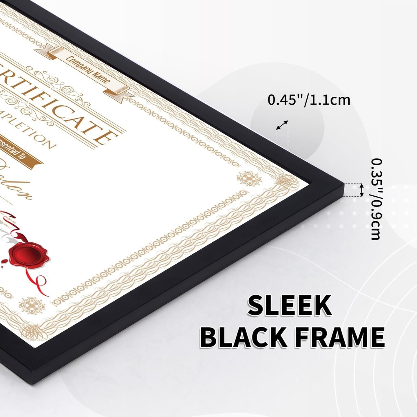 16 Pack 8.5x11 Certificate Picture Frames, Multi 8.5 by 11 Photo Frame Bulk for Document Award, Wall Hanging or Tabletop Display, Black