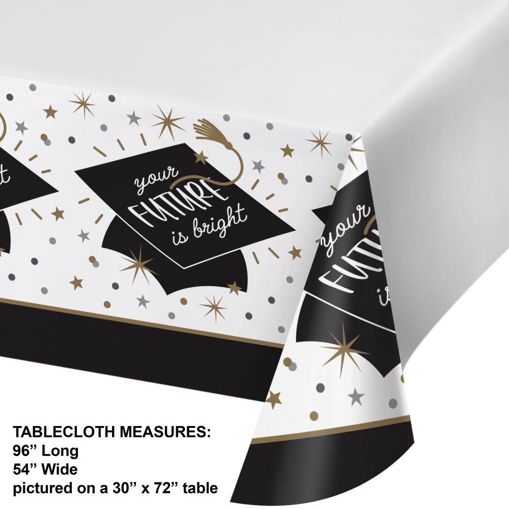 Glowing Grad Paper Tablecover, 54&#x22; x 102&#x22; (1/Pkg)