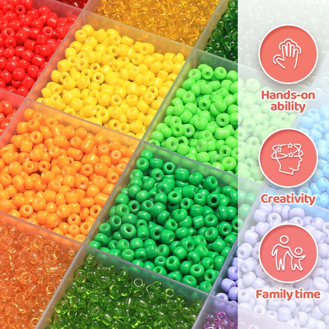 White Seed Beads, 4000+pcs 3mm for Jewelry & Bracelets