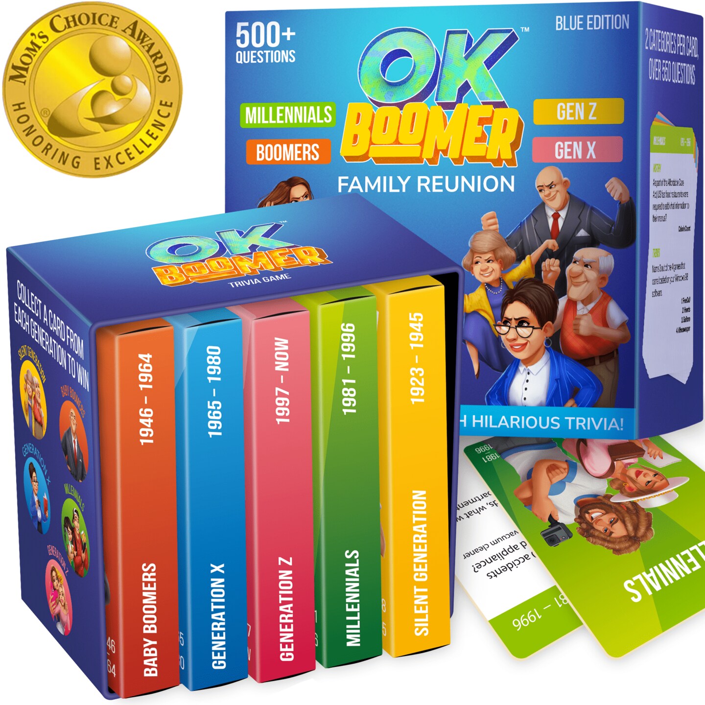QUOKKA OK Boomer Family Games for Kids and Adults - Board Games for Family Night - Trivia Card Games for Adults &#x26; Family Volume ll - Fun Party Millennials vs Boomers Game for All Ages 15+
