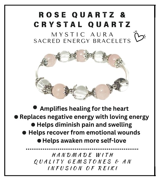 Natural Stone Healing Rose Quartz Spiritual Calming selling Reiki Mental Health Bracelet