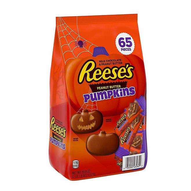 Reese&#x27;s Pumpkins Milk Chocolate Peanut Butter Candy 65 pcs