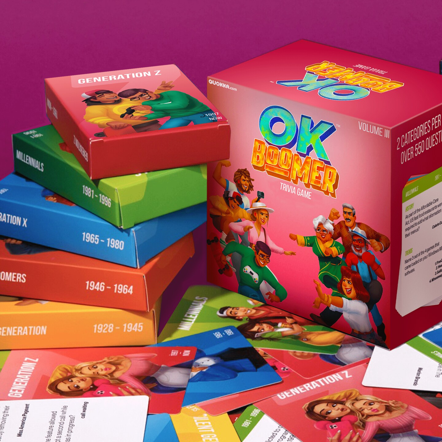 QUOKKA OK Boomer Board Games for Adults | Millennials vs Boomers