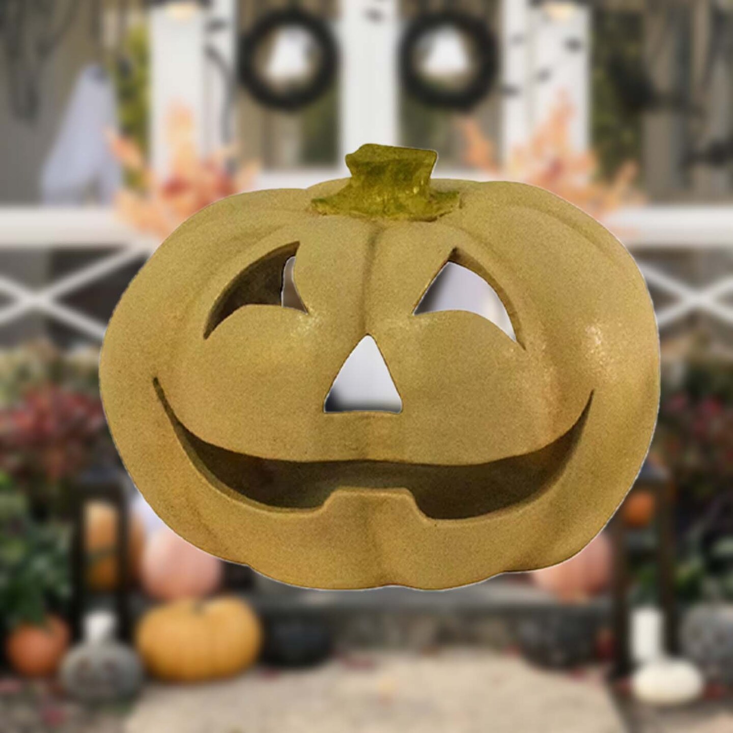 12.5 inch Dia Halloween Tabletop Jack O Lantern Light Orange