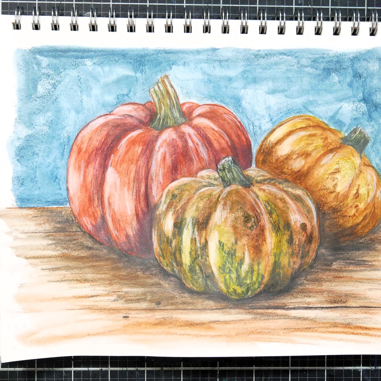 Fall Pumpkins with Derwent Graphitint Pencils