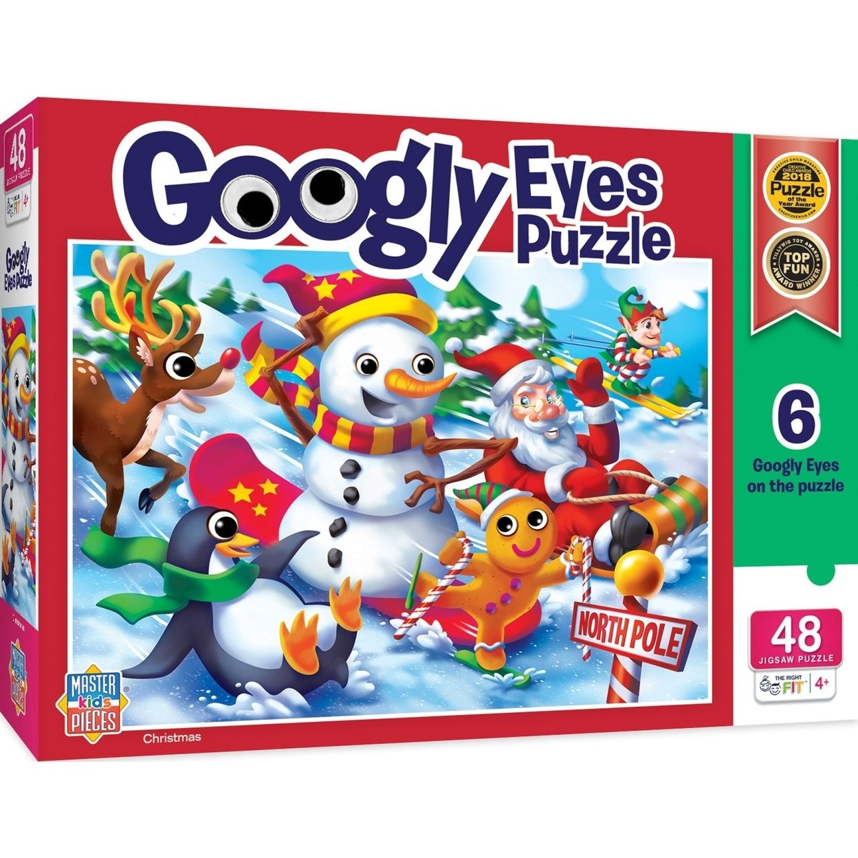 Googly Eyes Christmas Puzzle 48 Pieces 19X14 Fun Challenge For Kids Ages 4+