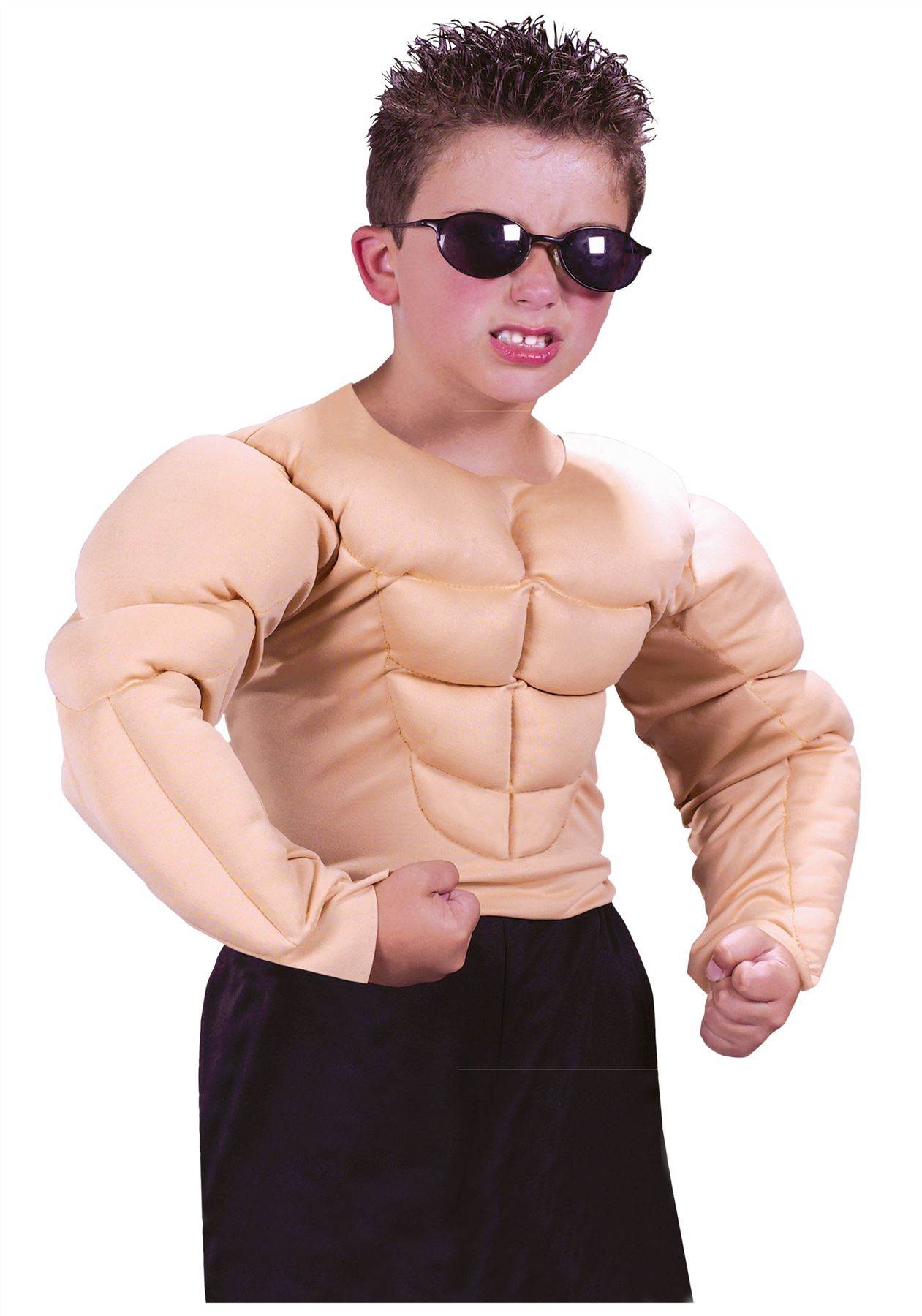 Fun World Boys Bodybuilder Muscle Shirt Kids Halloween Costume Large