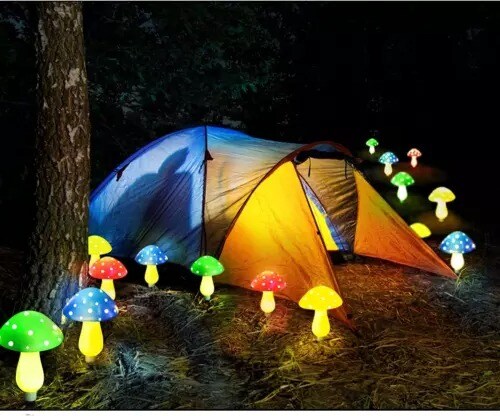 8Pcs Solar Mushroom Lights 8-Mode Cute Fairy String Garden Pathway Xmas Decor