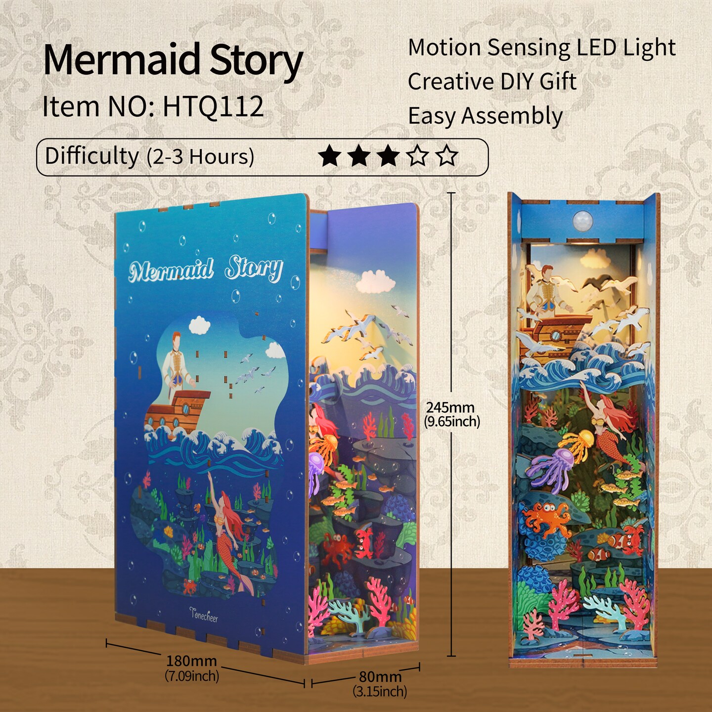 DIY Miniature Book Nook Kit | Mermaid Story