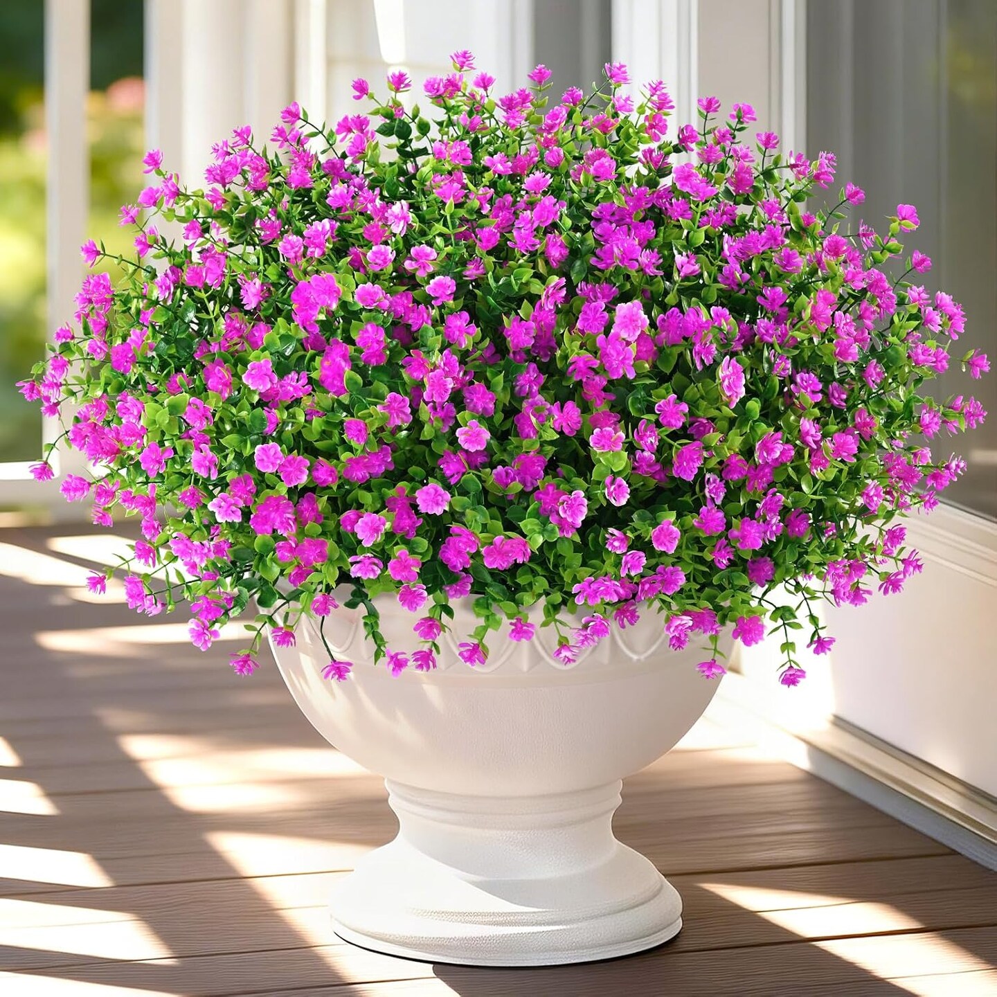 22 Bundles Artificial Outdoor Flowers UV Resistant, Realistic Faux