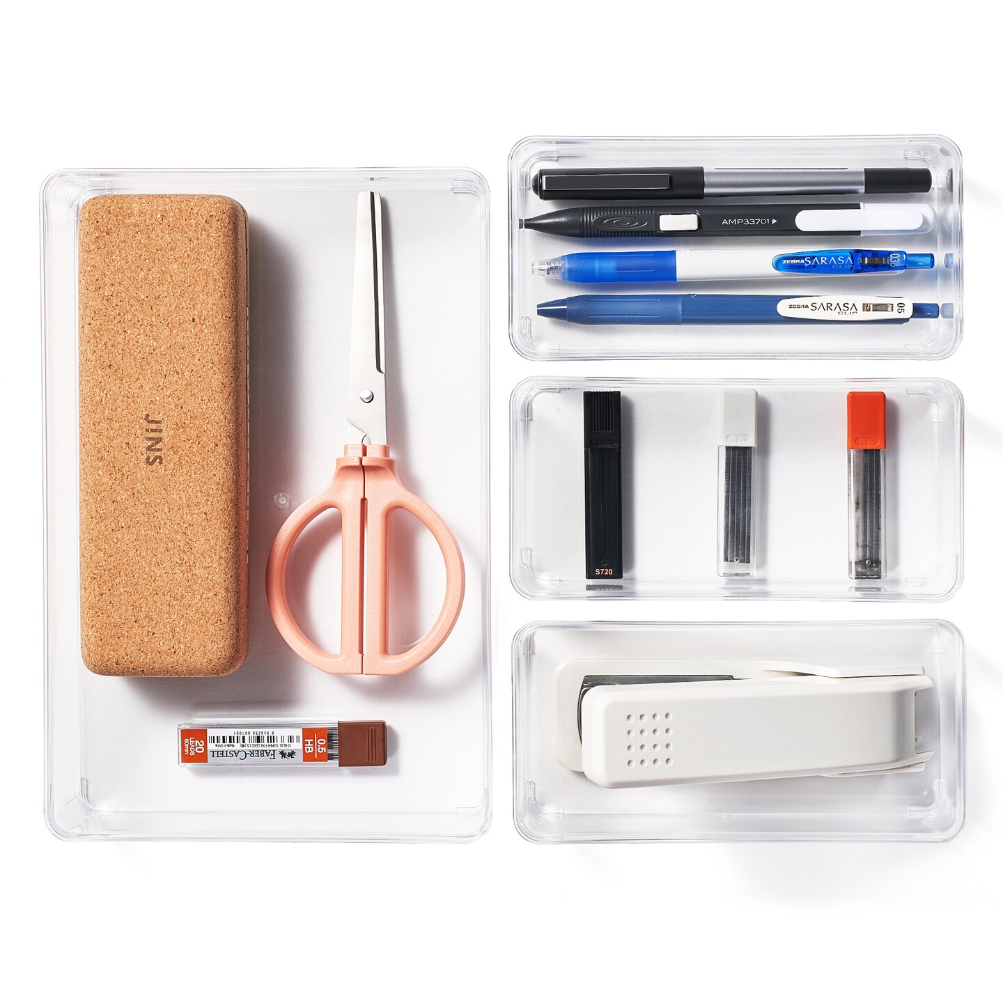 Sorbus 4-Piece Clear Acrylic Office Drawer Organizer Set - Perfect for pens, craft supplies & more