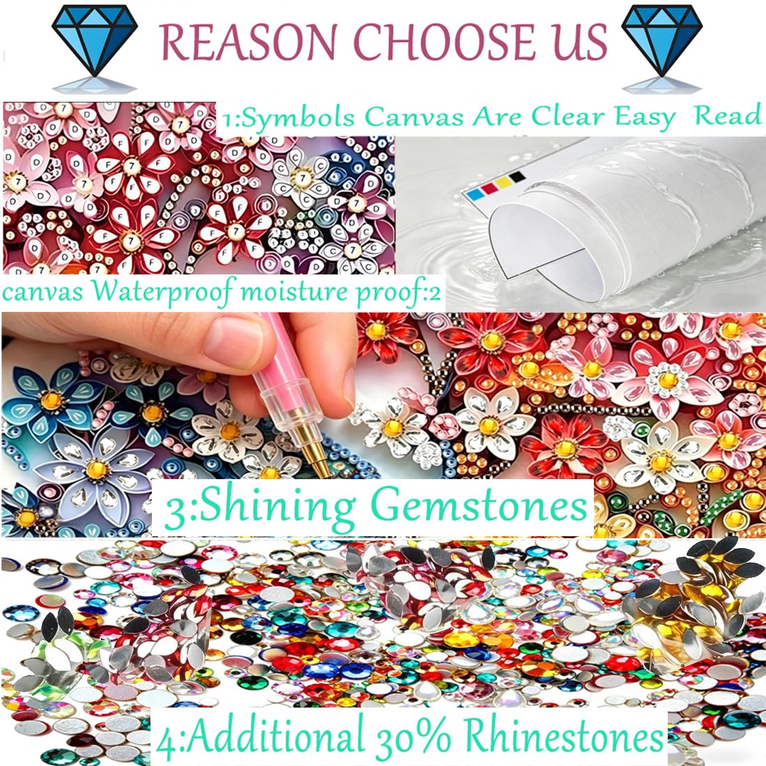 5D Diamond Art Kits for Adults Beginner,Colorful Flower Tree Diamond Painting Kits for Special Shape,DIY Full Drill Diamond Dots Gem Art for Home Wall Decor 12 X 12Inch