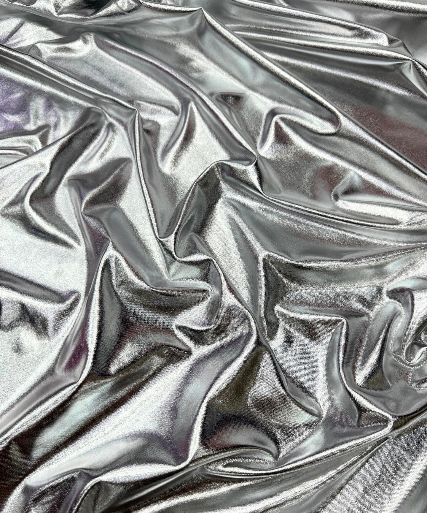 Silver Metallic Gold Foil Lamé Spandex Fabric by the Yard, 60" Wide 4-Way Stretch