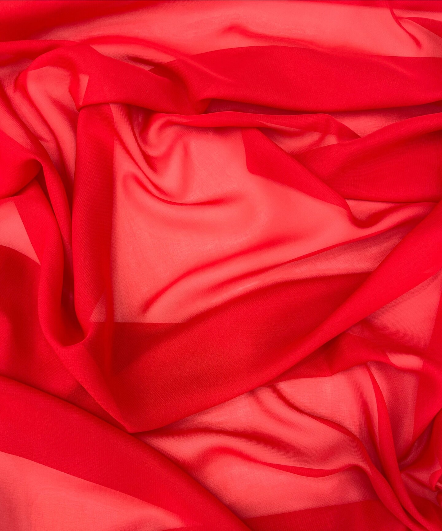 Red Matte Chiffon Fabric by the Yard, 58" Wide Lightweight Sheer Draping Fabric for Chuppah, Wedding Arch, Table Runner