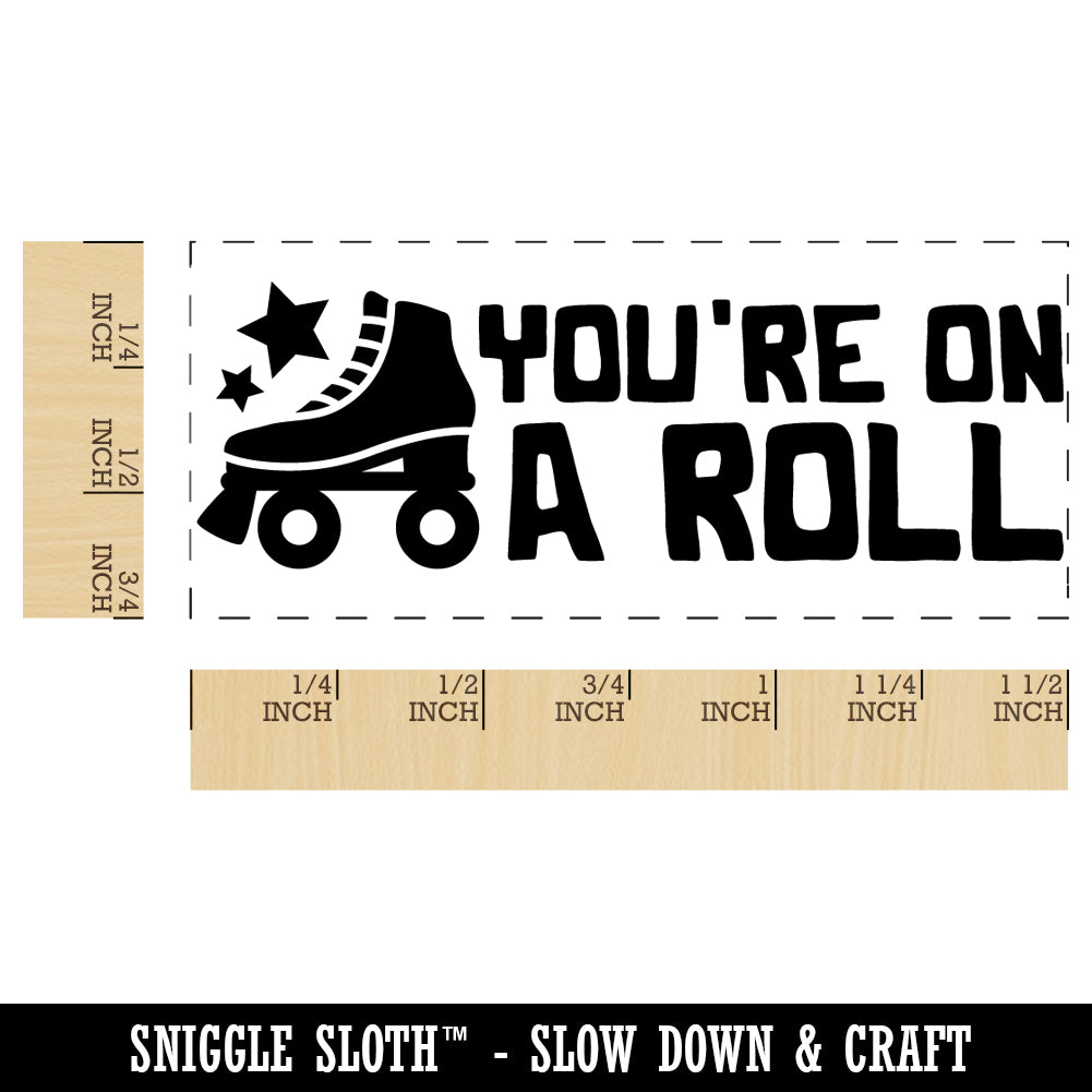 You're on a Roll Roller Skate Teacher Student School Self-Inking Rubber Stamp Ink Stamper