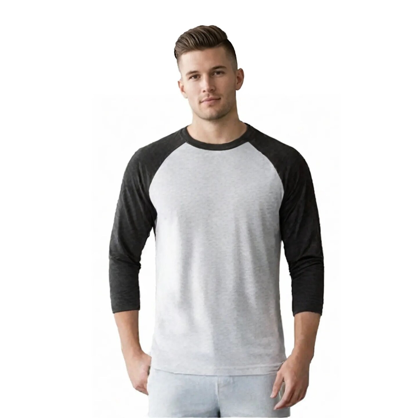 BELLA + CANVAS® Unisex Three-Quarter Sleeve Baseball Tee Raglan Contrast Sleeve Lightweight Retail Fit Shirt