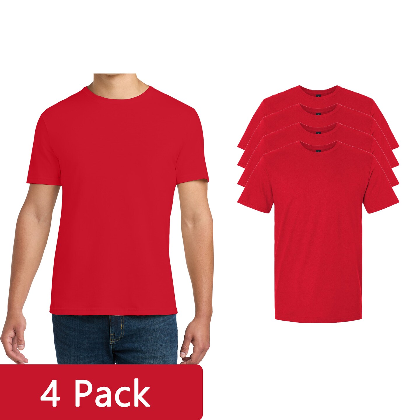 Gildan Men's Softstyle T-shirt, Red Short Sleeve Blank Tee for Creative Projects & Custom Printing