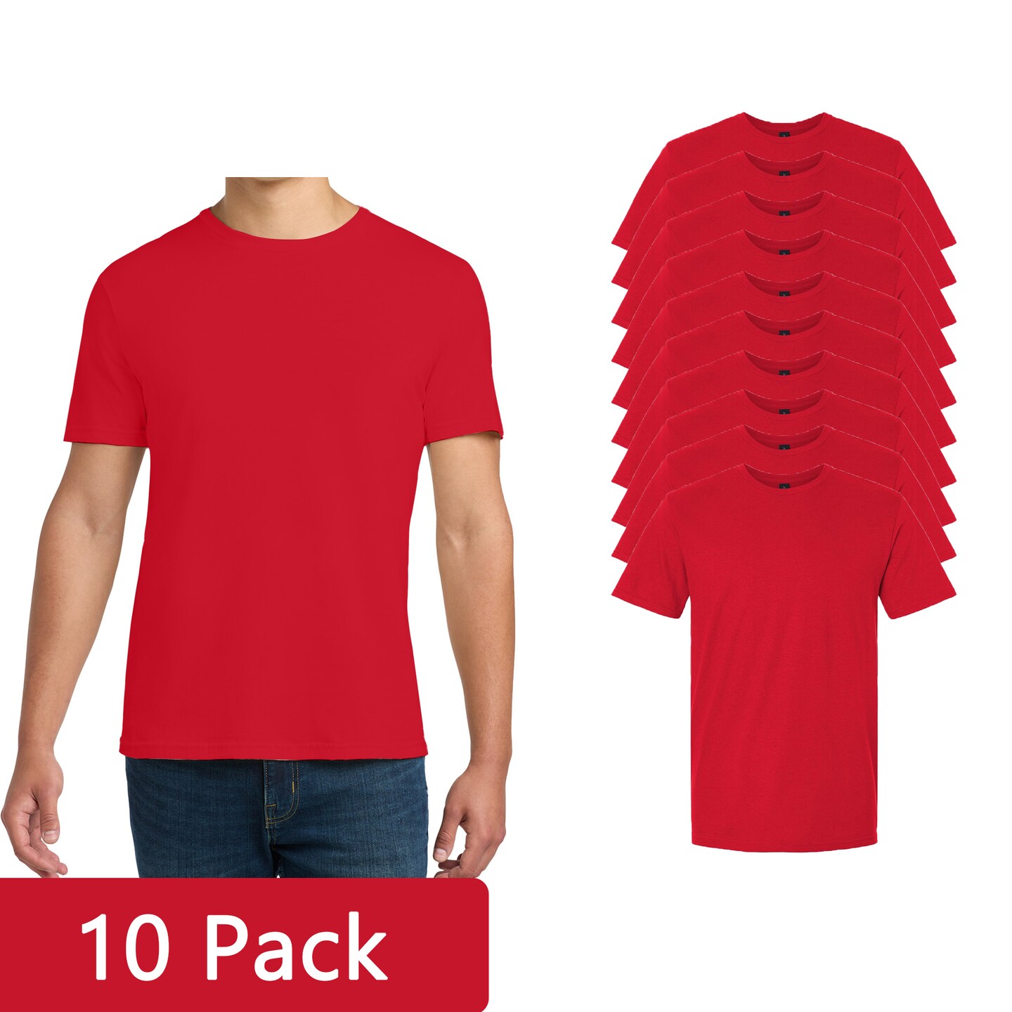Gildan Men's Softstyle T-shirt, Red Short Sleeve Blank Tee for Creative Projects & Custom Printing