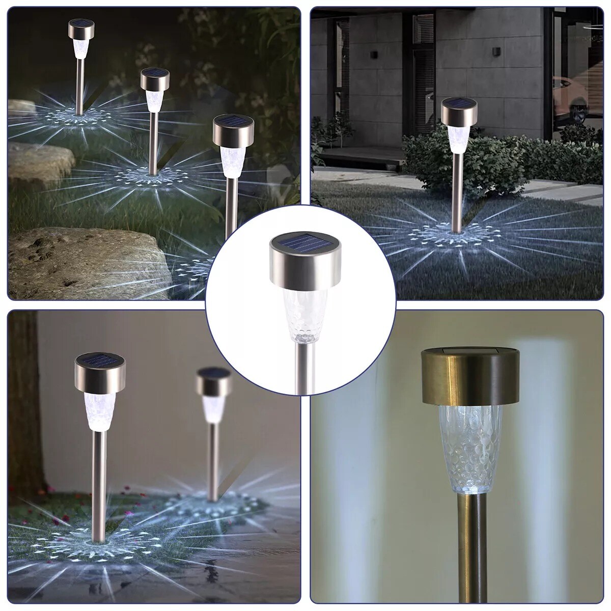 2X Solar Garden Lights RGB Outdoor Waterproof Landscape LED Pathway Yard