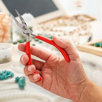 The Beadsmith Flat Nose Pliers - Economy Pliers - 4.75 Inches (121 mm) Precision Tool with Spring Action Handle for Jewelry Making, DIY Projects, and Crafting