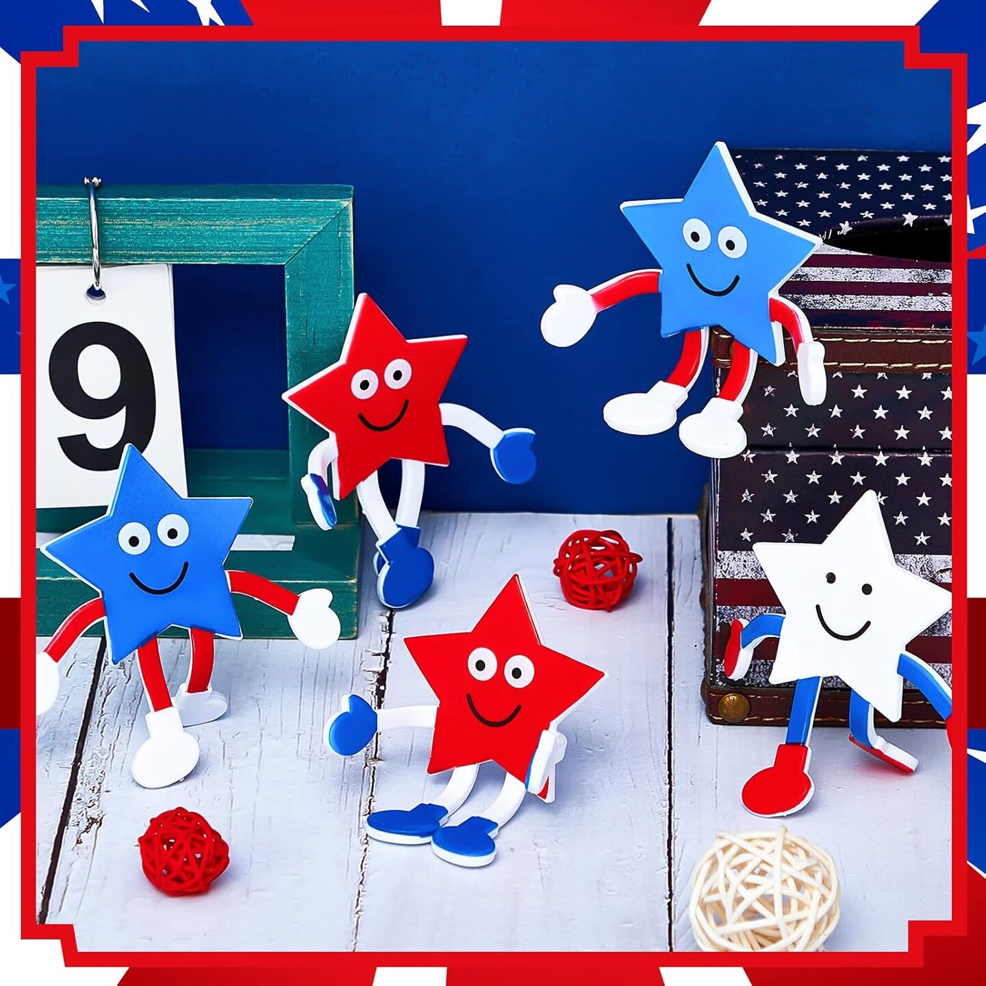 Patriotic Bendable Toys Posable 4th of July Parade Independence Day Party